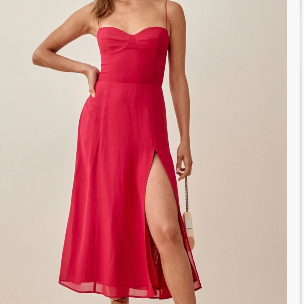 Reformation Juliette Dress in Cherry